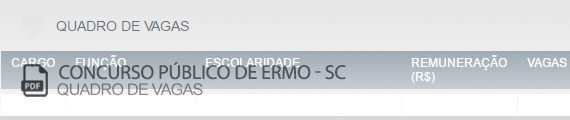 Vagas Concurso Público Prefeitura Ermo (PDF)