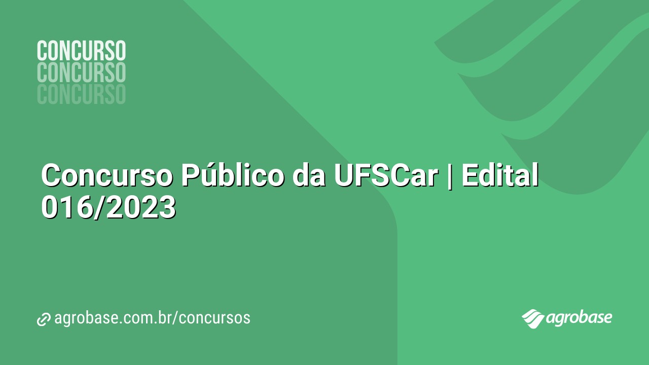 Concurso Público da UFSCar | Edital 016/2023