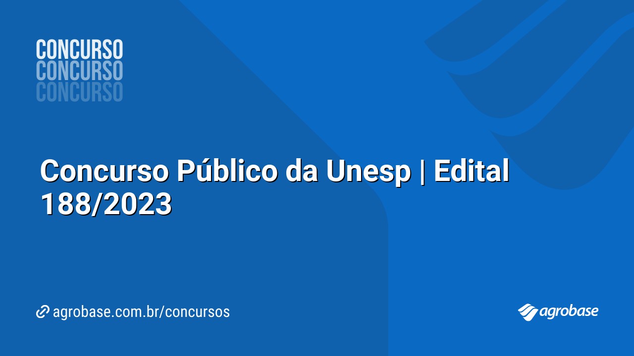 Concurso Público da Unesp | Edital 188/2023