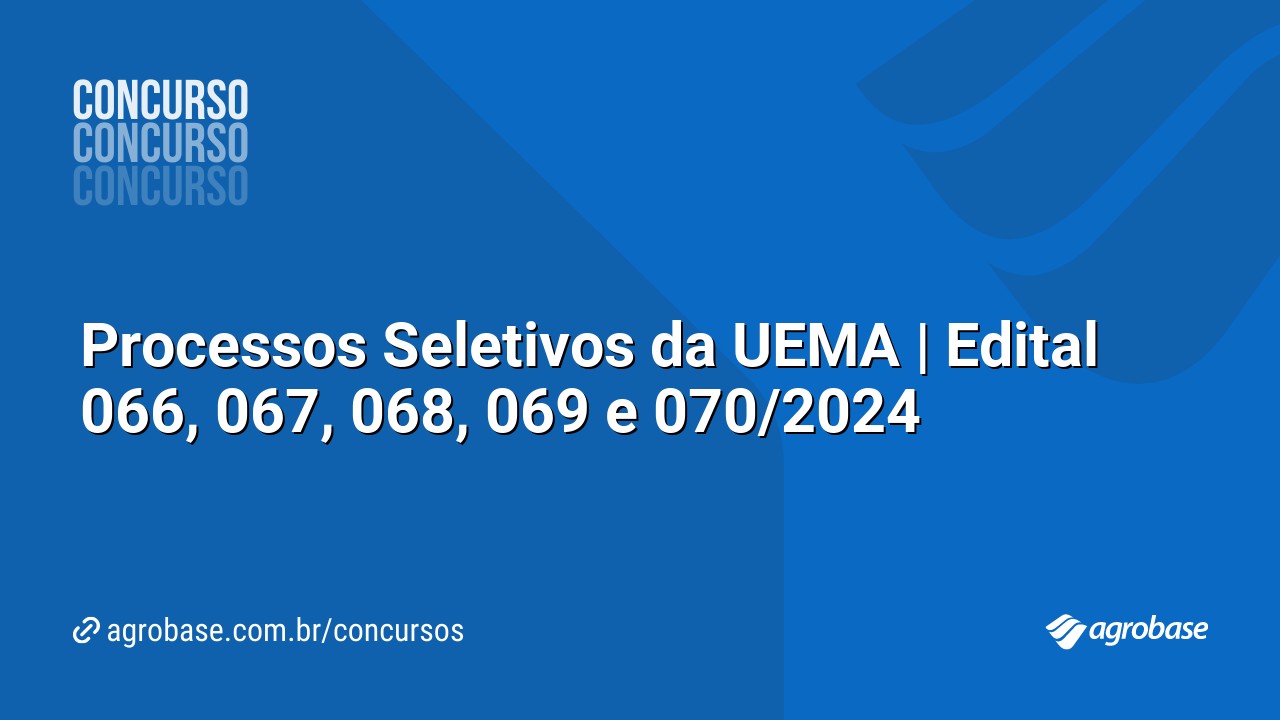 Processos Seletivos da UEMA | Edital 066, 067, 068, 069 e 070/2024