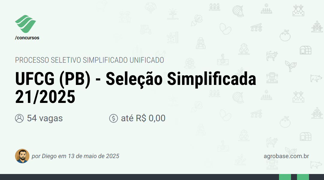UFCG (PB) - Seleção Simplificada 21/2025