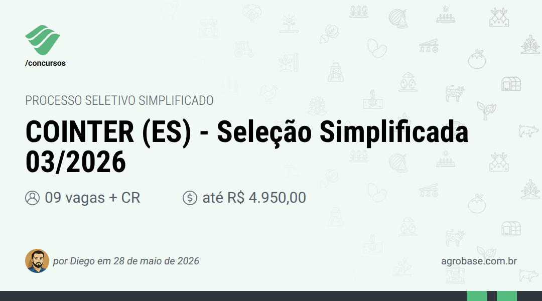 COINTER (ES) - Seleção Simplificada 03/2026