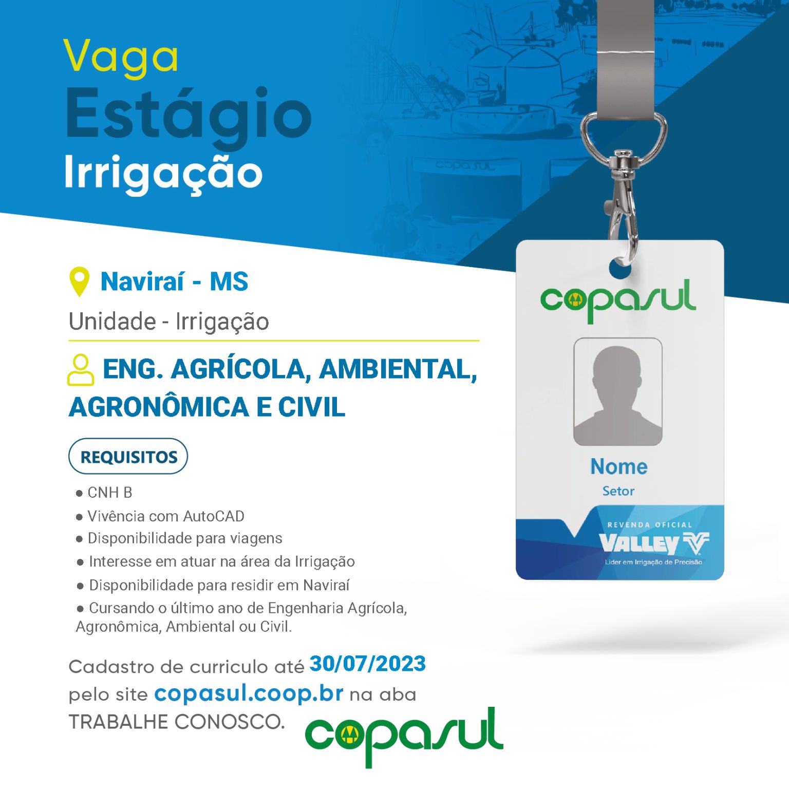 Estágio irrigação – Naviraí/MS