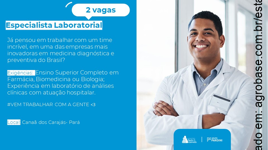 Especialista laboratorial – Canaã dos Carajás/PA