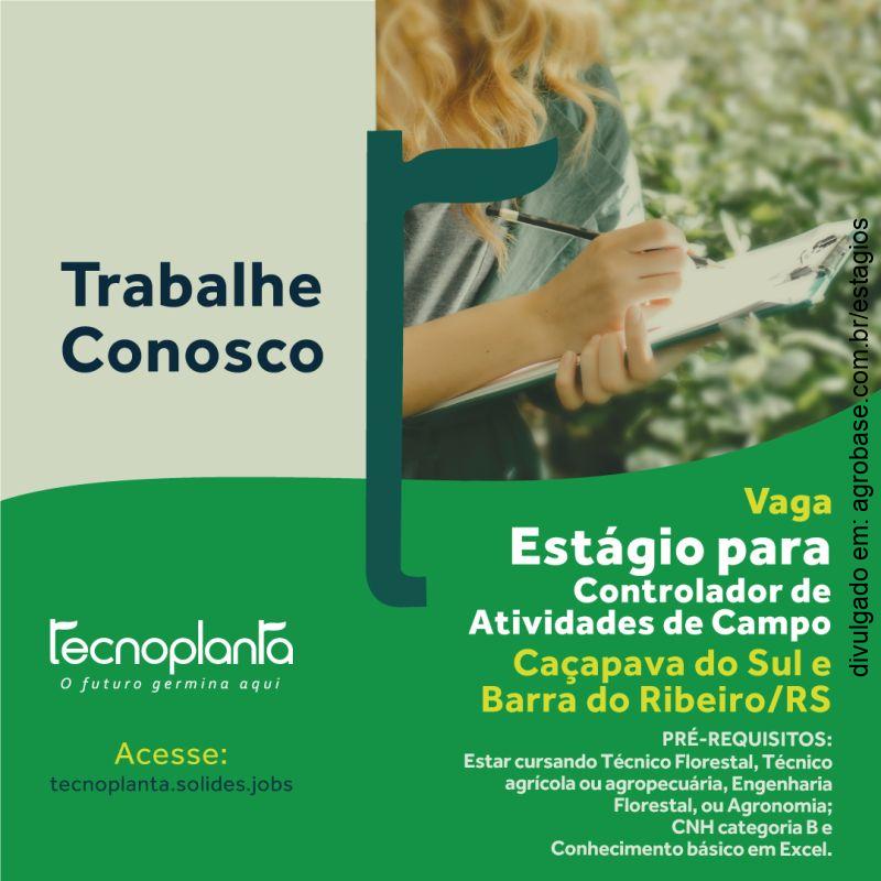 02 vagas estágio para controlador de atividades de campo – Caçapava do Sul e Barra do Ribeiro/RS