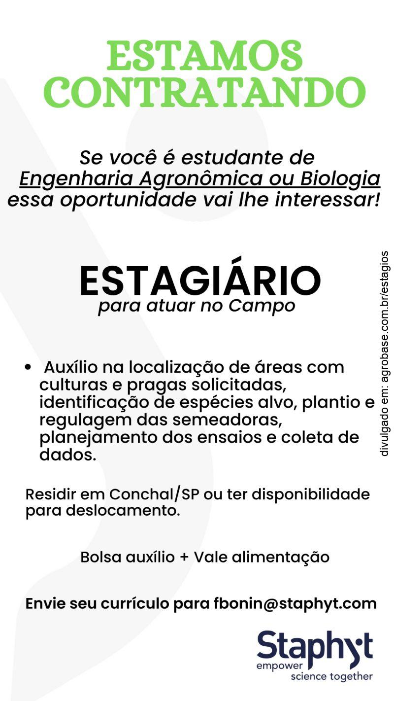 Estagiário para atuar no campo – Conchal/SP
