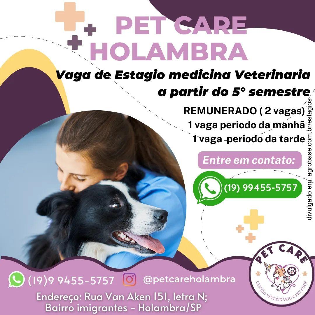 02 vagas estágio remunerado medicina veterinária – Holambra/SP