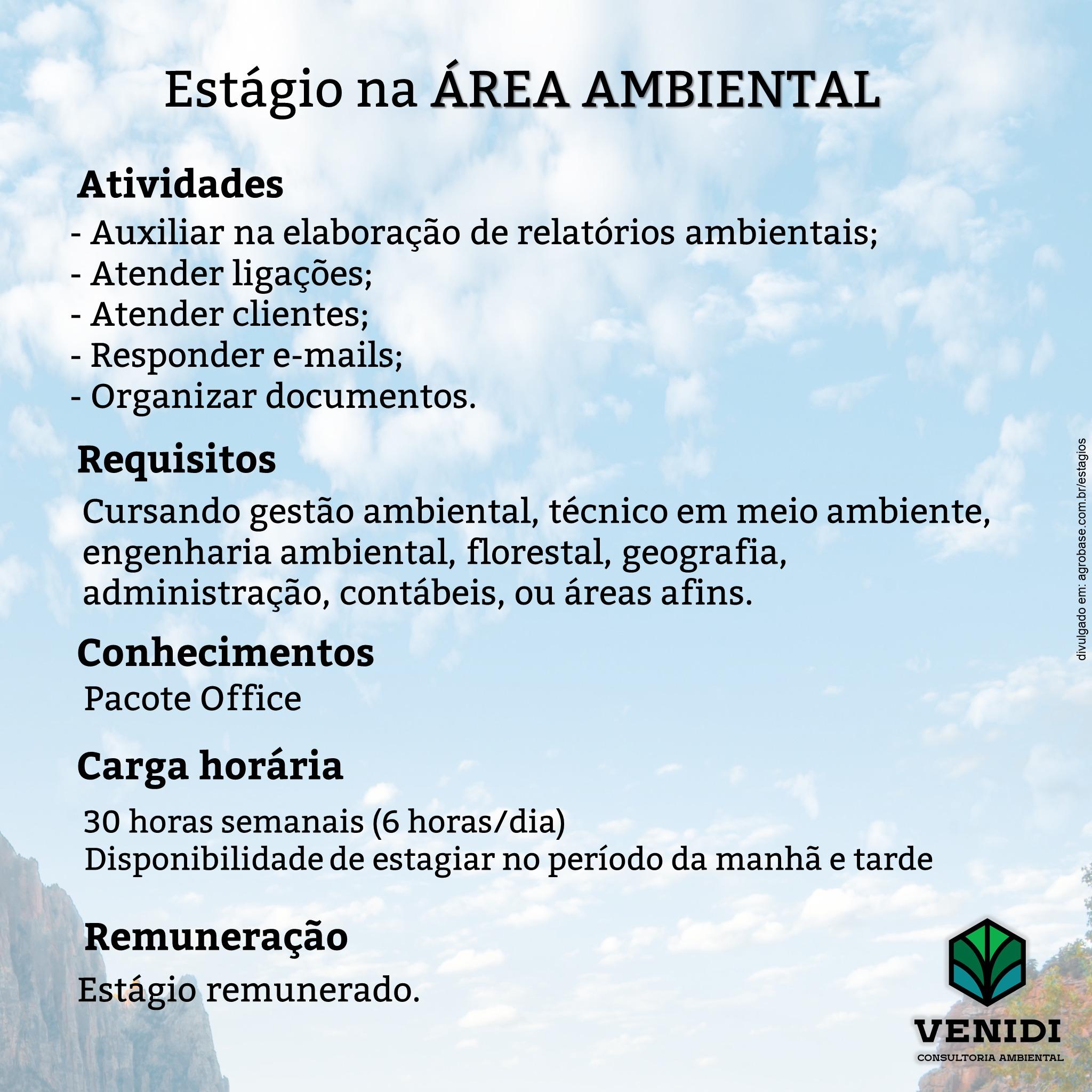 Estágio na área ambiental – Irati/PR