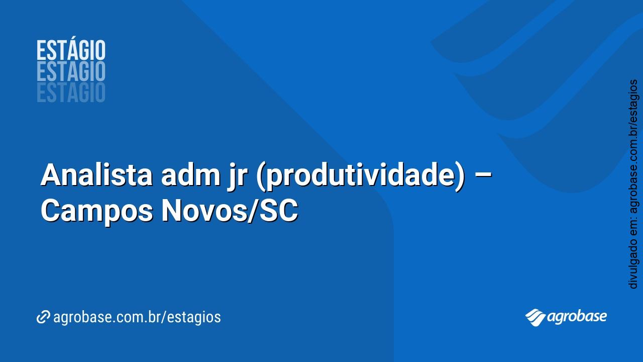 Analista adm jr (produtividade) – Campos Novos/SC