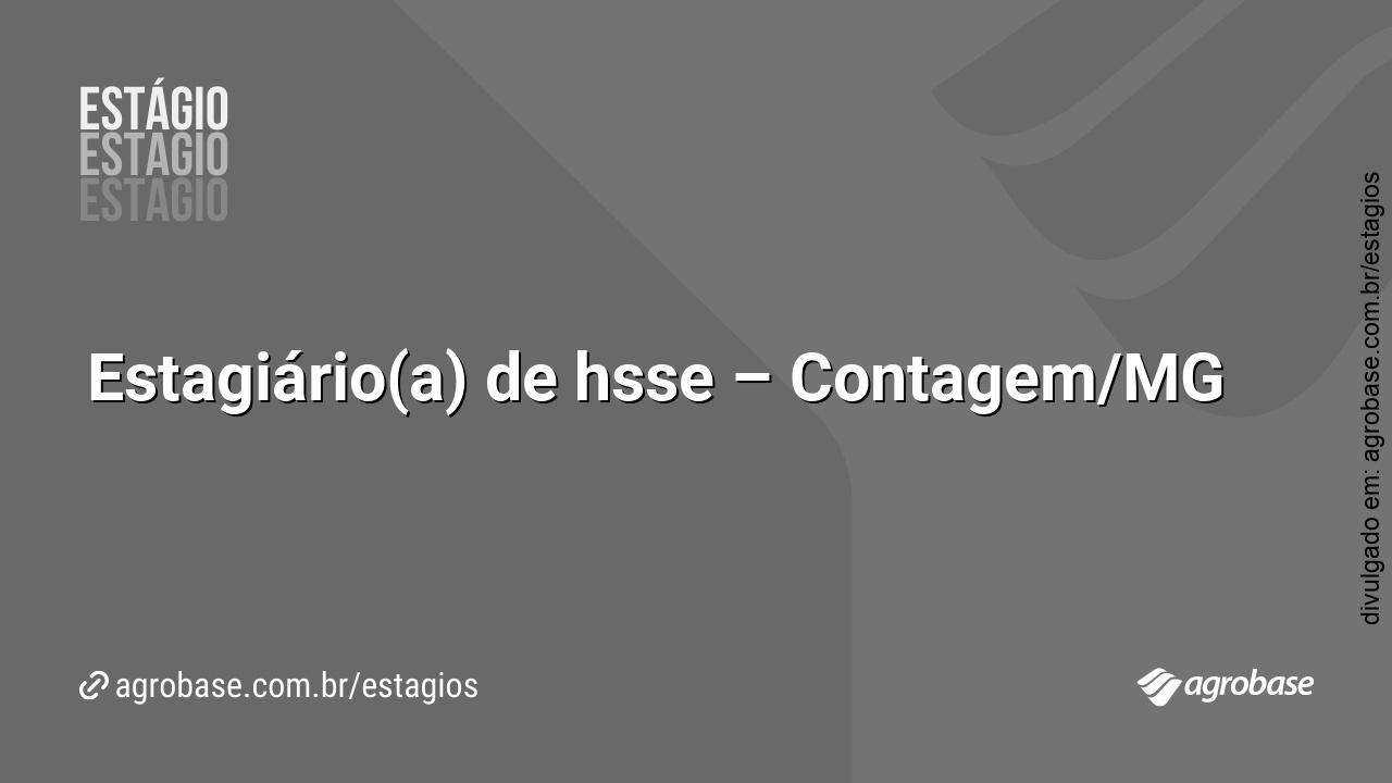 Estagiário(a) de hsse – Contagem/MG