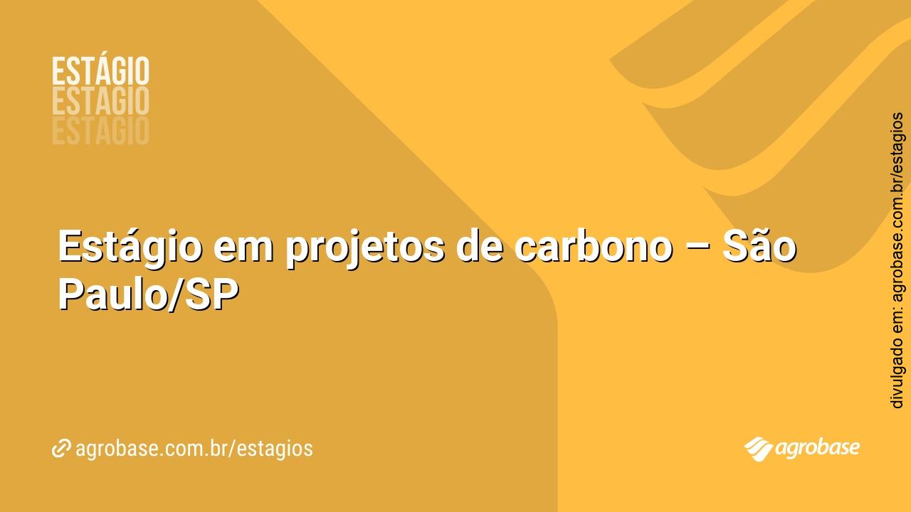 Estágio em projetos de carbono – São Paulo/SP