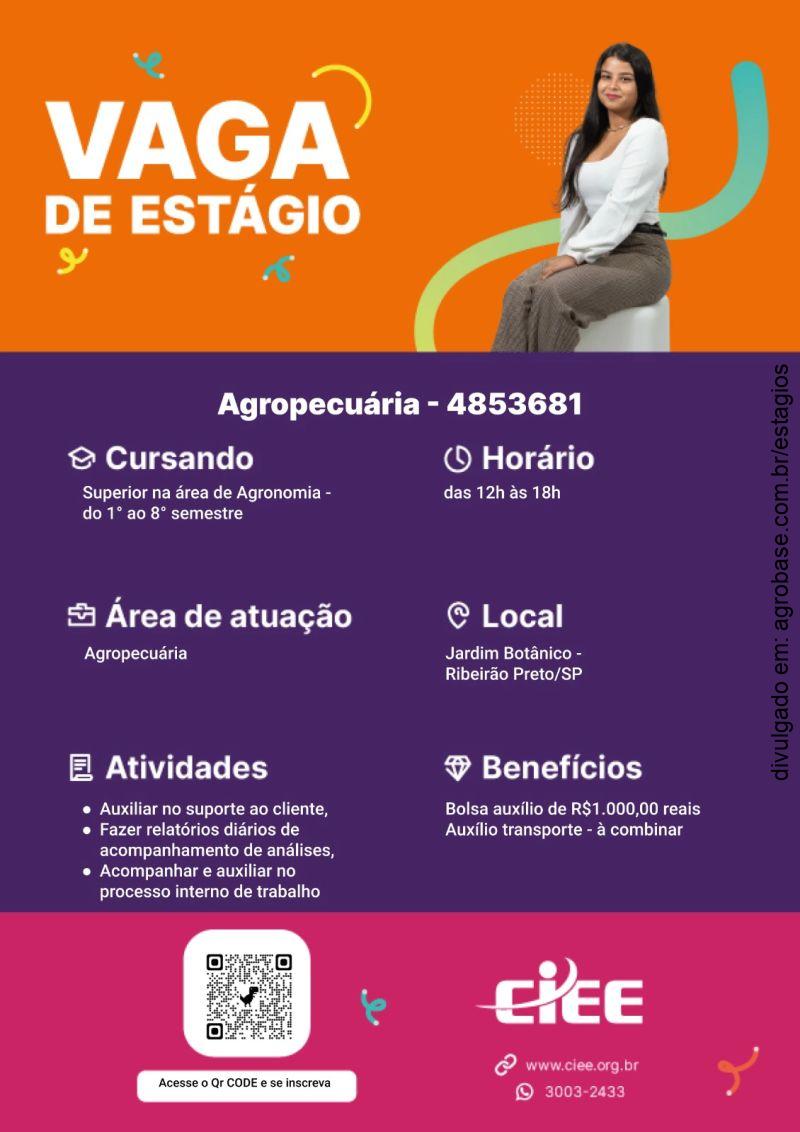 Estágio em agropecuária – Ribeirão Preto/SP