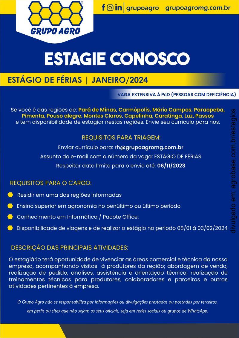 Estágio de férias janeiro/2024 – MG