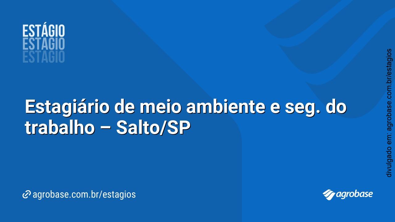 Estagiário de meio ambiente e seg. do trabalho – Salto/SP