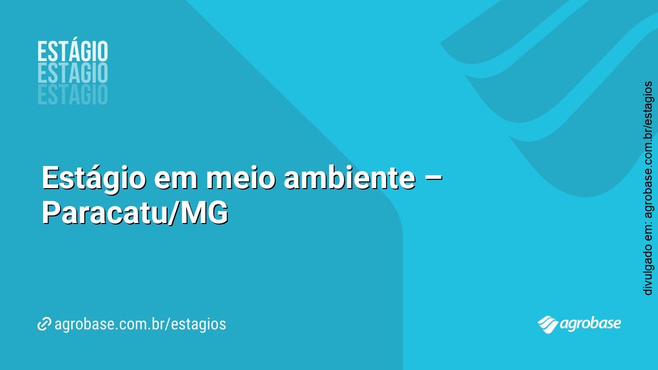Estágio em meio ambiente – Paracatu/MG