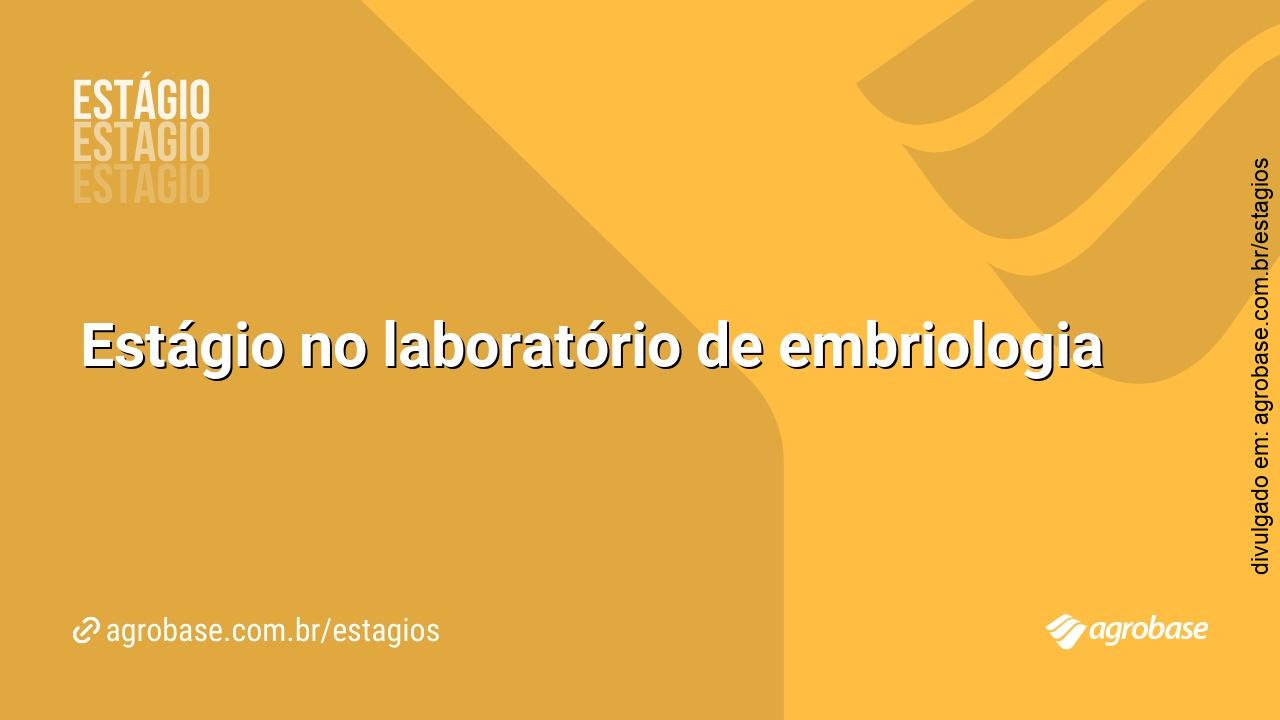 Estágio no laboratório de embriologia