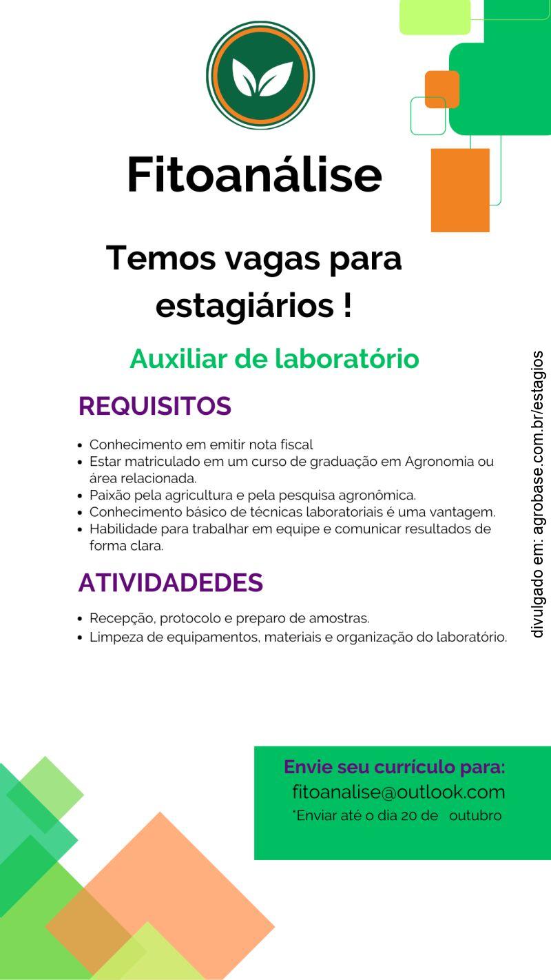 Auxiliar de laboratório – Luís Eduardo Magalhães/BA