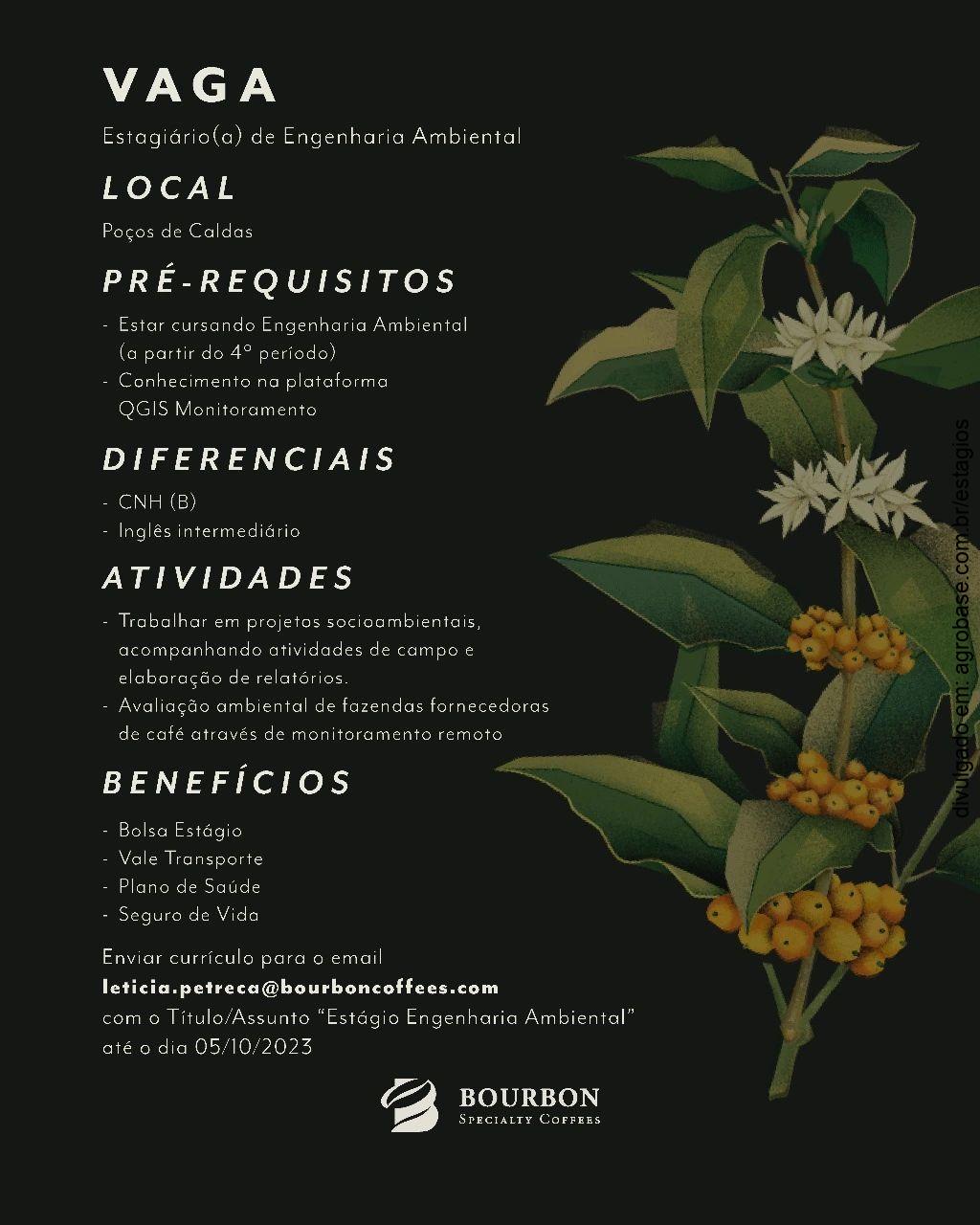 Estagiário de engenharia ambiental  – Poços de Caldas/MG