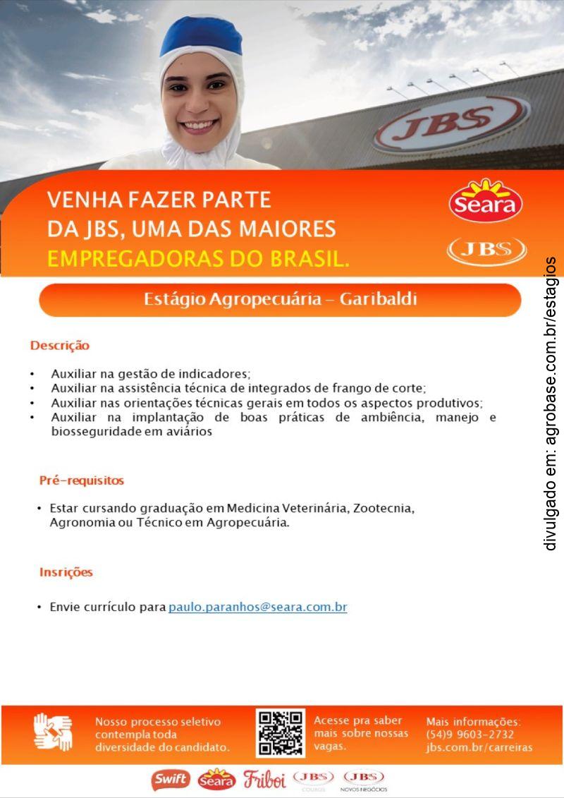 Estágio em agropecuária – Garibaldi/RS