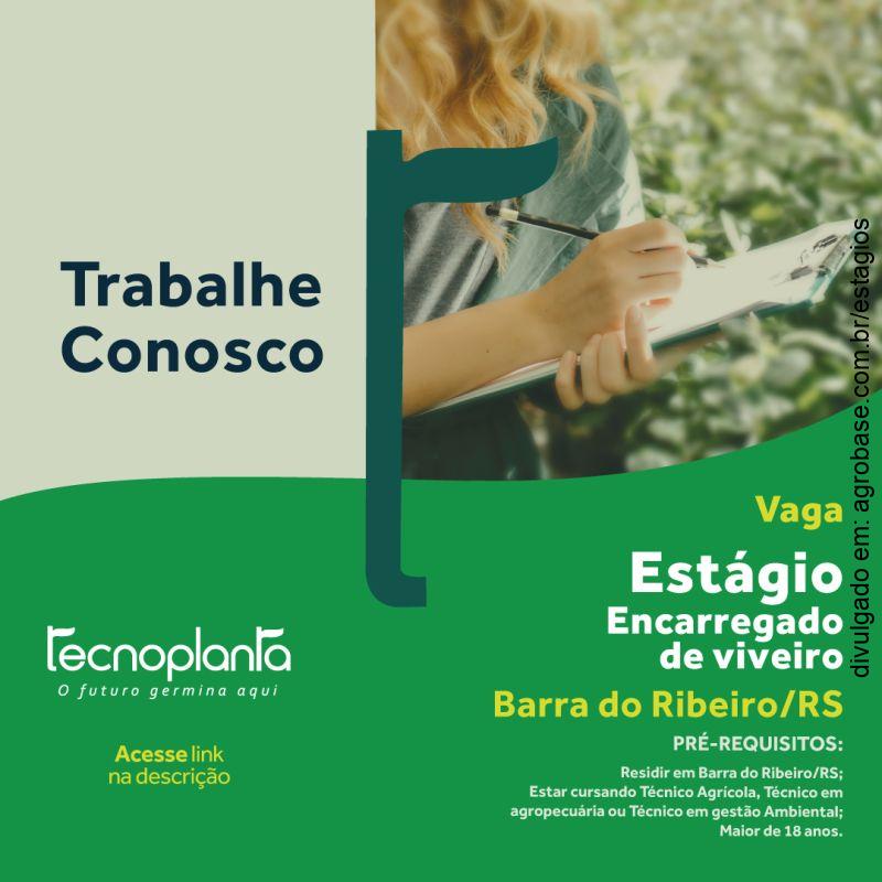 Estágio para encarregado de viveiro – Barra do Ribeiro/RS