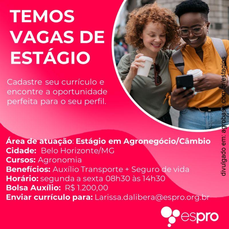 Estágio em agronegócio | câmbio – Belo Horizonte/MG