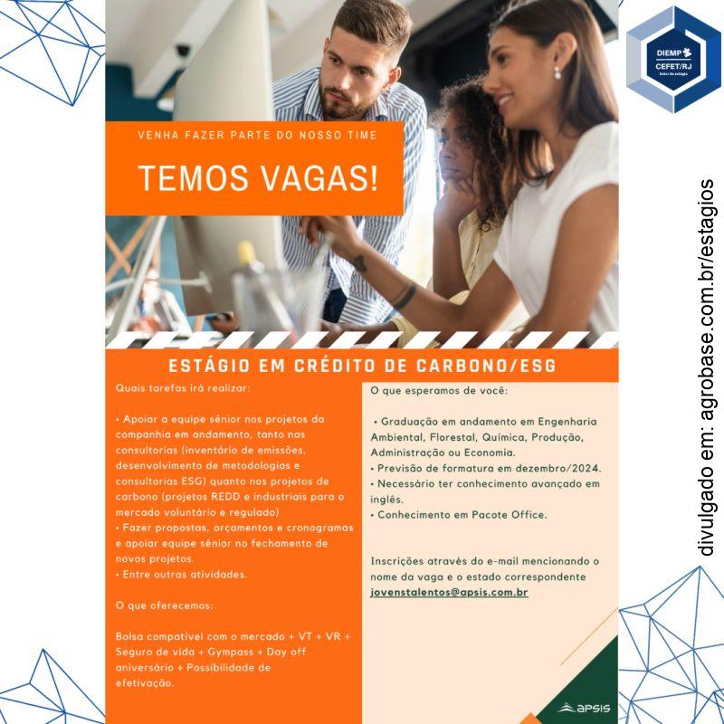 Estágio em crédito de carbono | esg – Rio de Janeiro/RJ