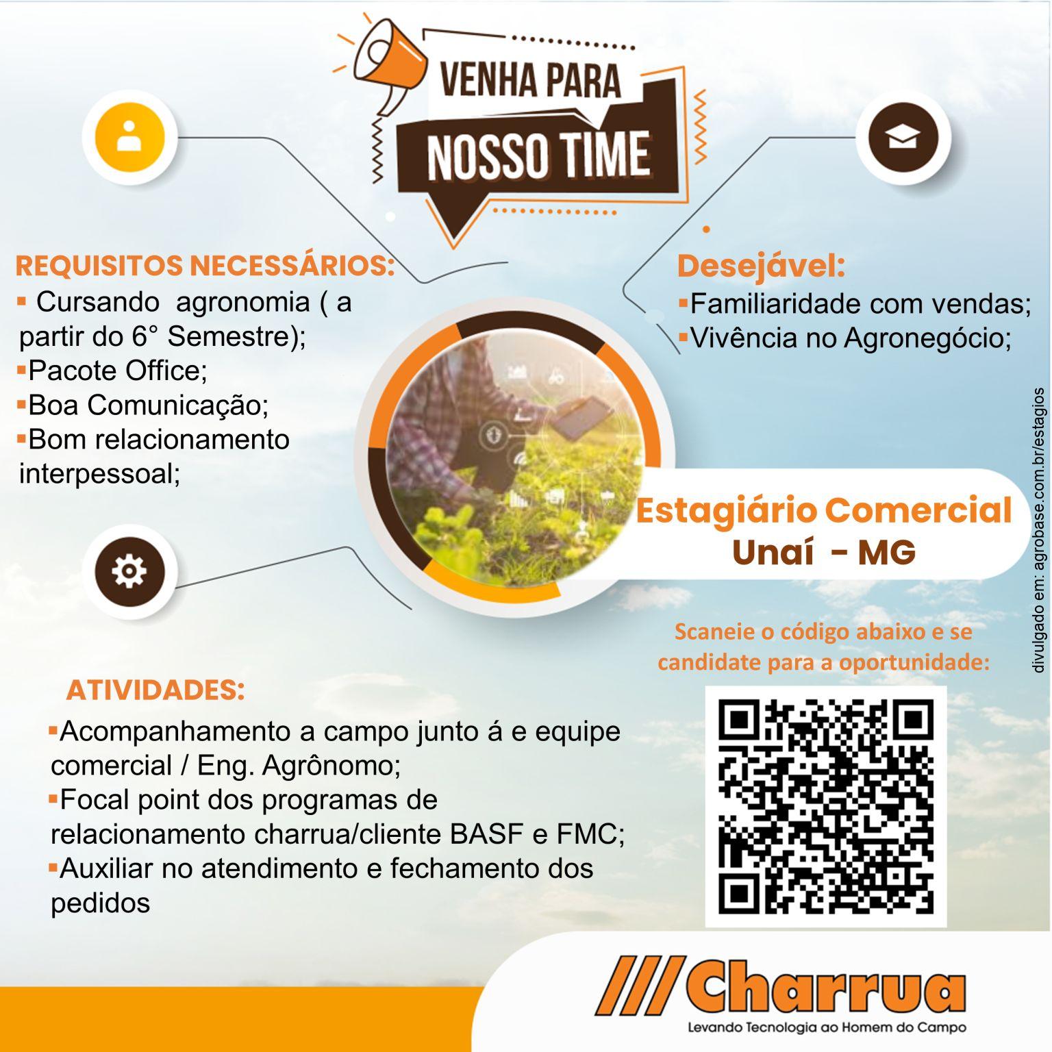 Estagiário comercial – Unaí/MG