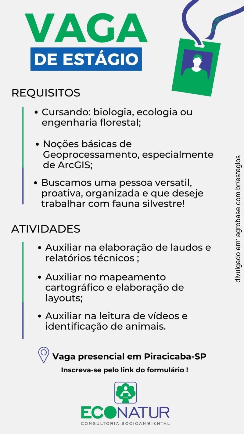 Estágio fauna – Piracicaba/SP