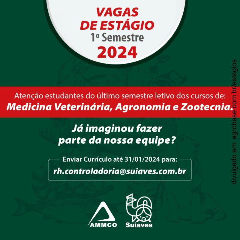 Estágio para estudantes em med. veterinária, agronomia e zootecnia