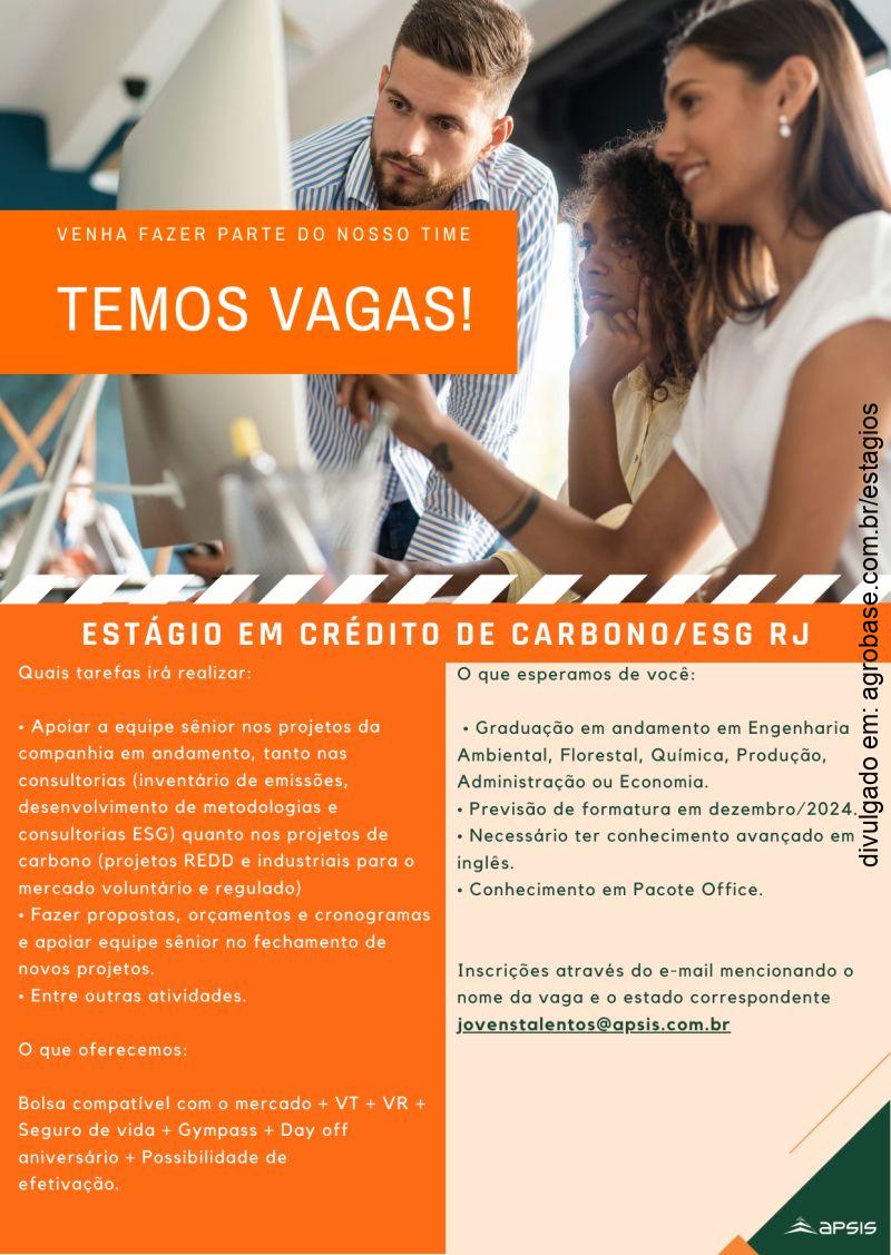 Estágio em crédito de carbono | esg – RJ