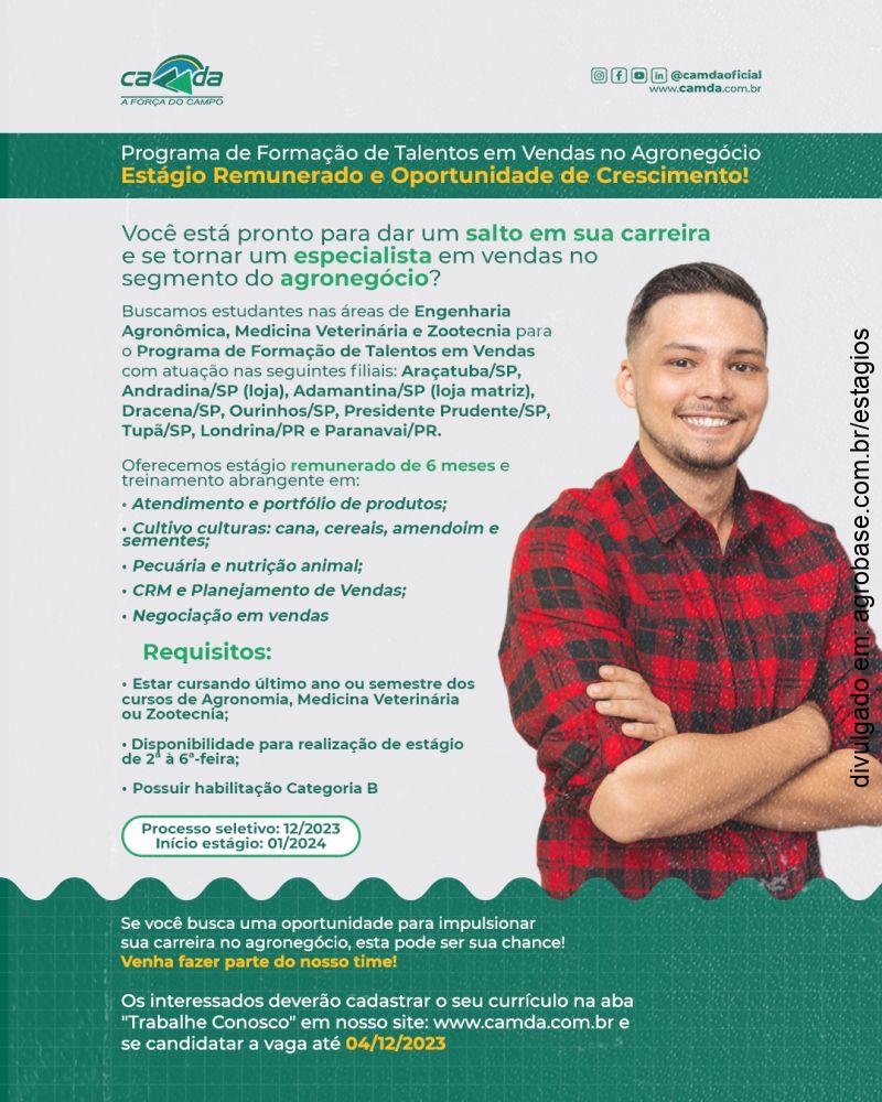 Programa de formação de talentos em vendas no agronegócio