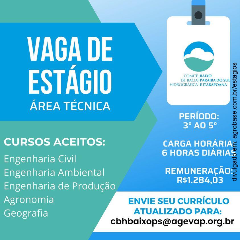 Estágio na área técnica – Campos dos Goytacazes/RJ