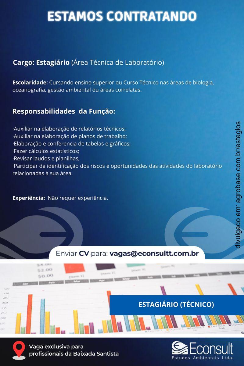 Estagiário área técnica de laboratório – baixada santista