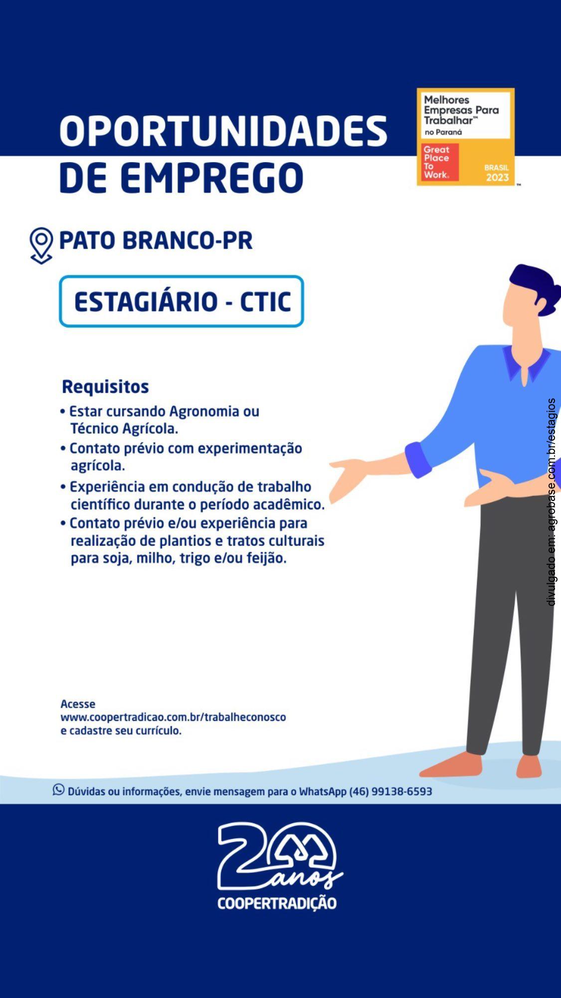Estagiário CTIC – Pato Branco/PR