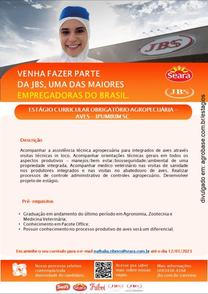 Estágio curricular obrigatório em agropecuária – Ipumirim/SC