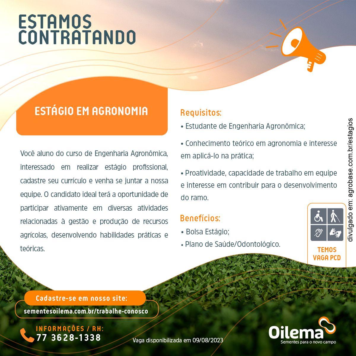 Estágio em agronomia – Luís Eduardo Magalhães/BA