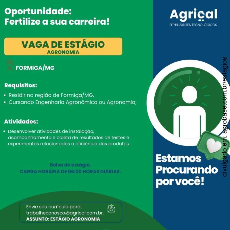 Estágio em agronomia – Formiga/MG