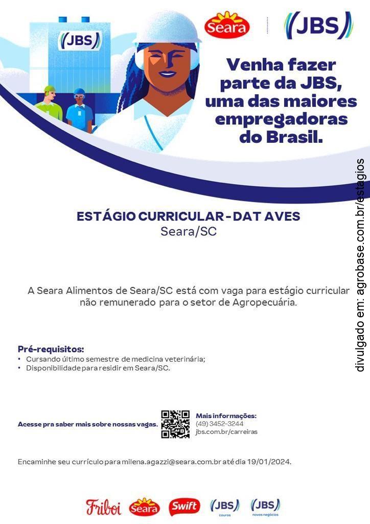 Estágio curricular agropecuária (aves) – Seara/SC