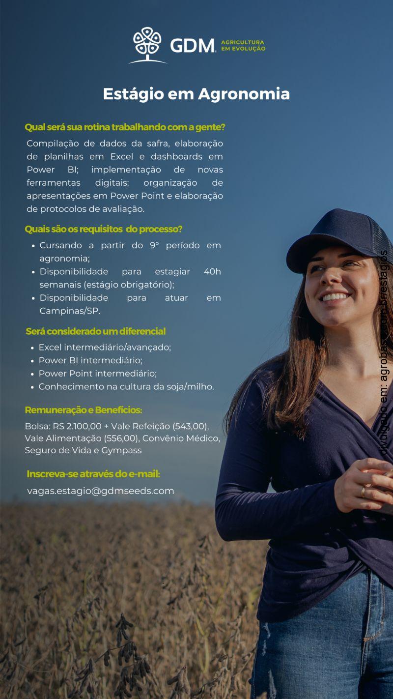 Estágio remunerado em agronomia – Campinas/SP