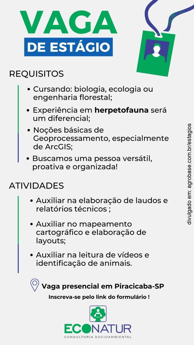 Estágio em fauna – Piracicaba/SP