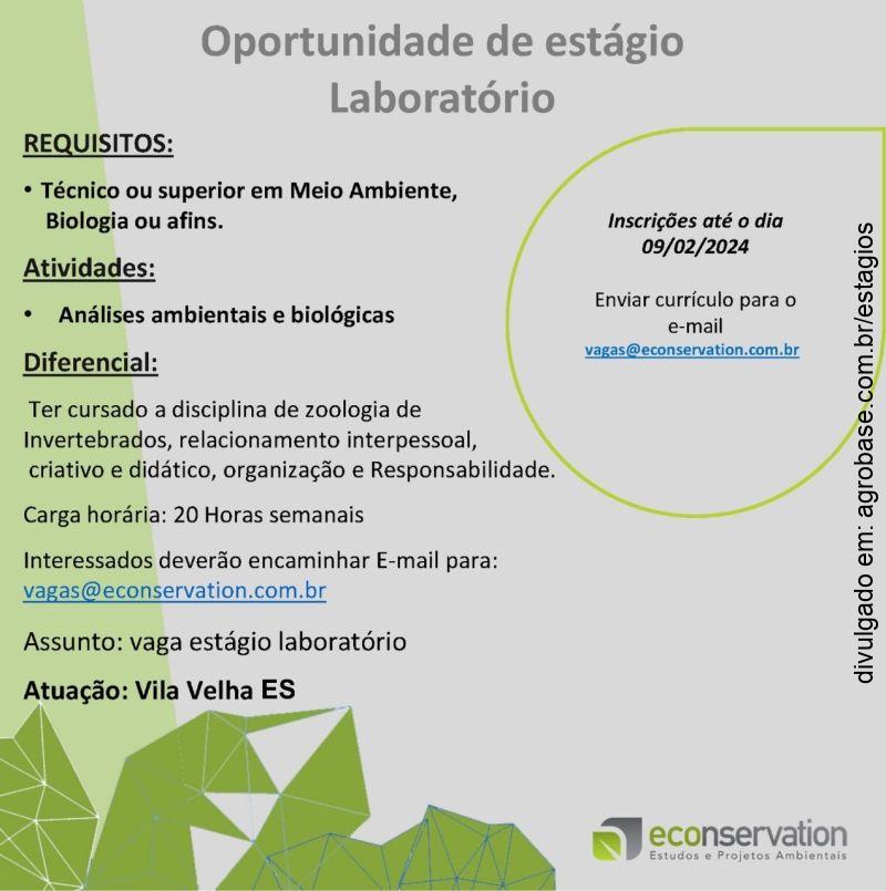 Estágio em laboratório – Vila Velha/ES