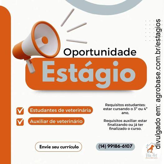 Estágio remunerado méd. veteterinária – Brotas/SP