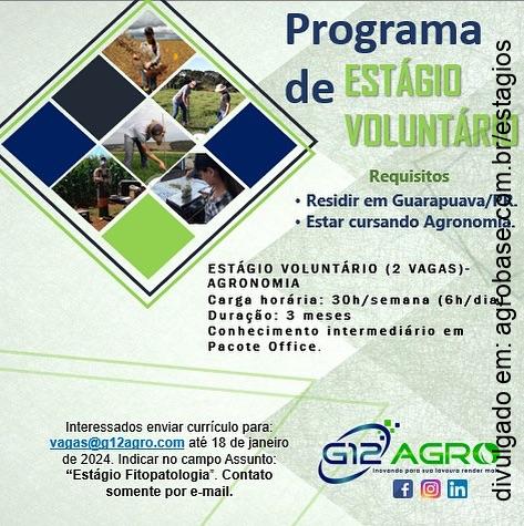 02 vagas estágio obrigatório voluntário – Guarapuava/PR