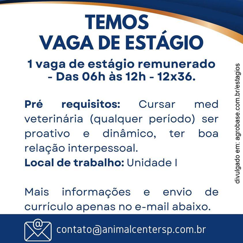 Estágio em medicina veterinária – São Paulo/SP