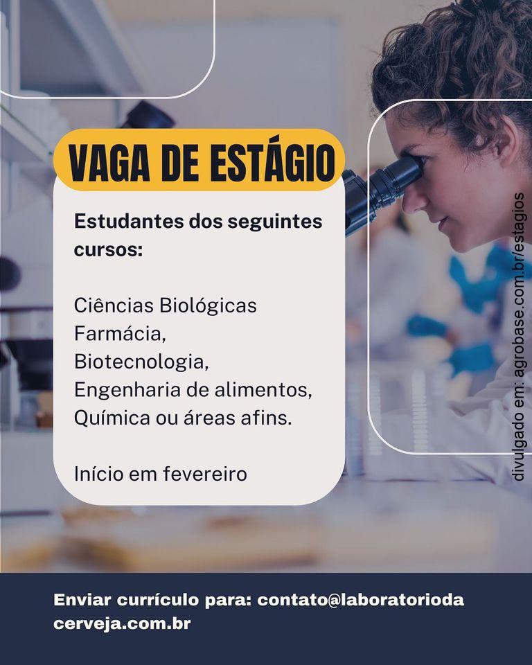 Estágio no laboratório da cerveja – Belo Horizonte/MG