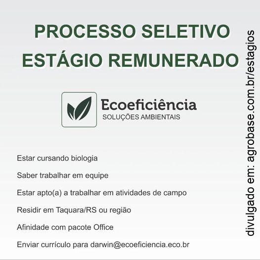 Estágio remunerado biologia – Taquara/RS