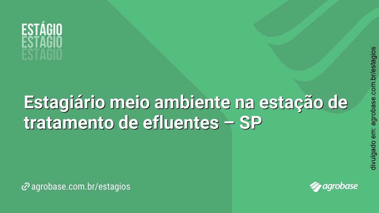 Estagiário meio ambiente na estação de tratamento de efluentes – SP