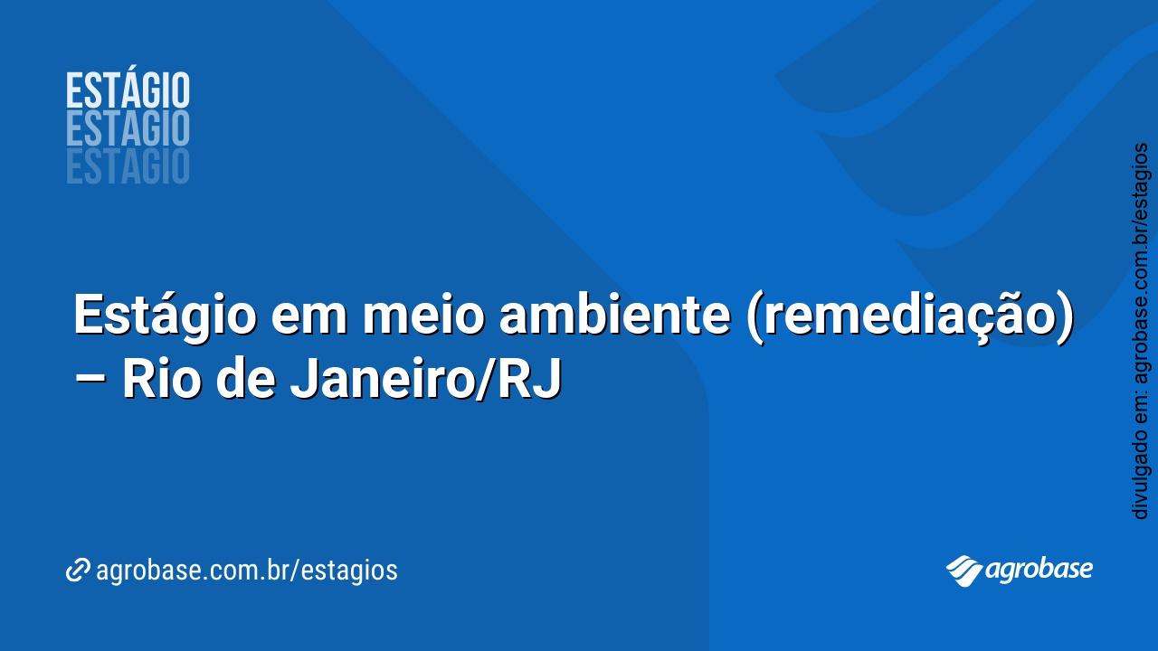 Estágio em meio ambiente (remediação) – Rio de Janeiro/RJ