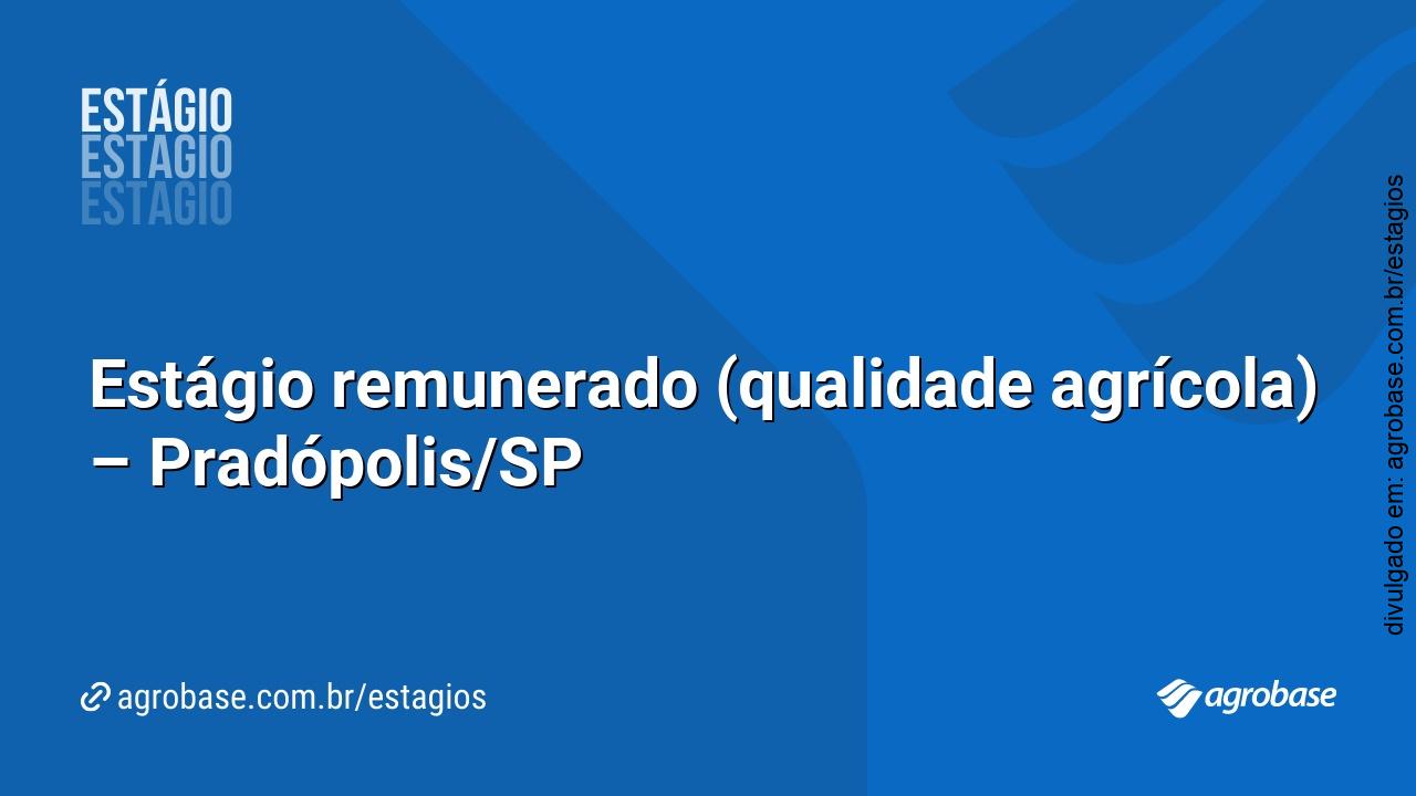 Estágio remunerado (qualidade agrícola) – Pradópolis/SP