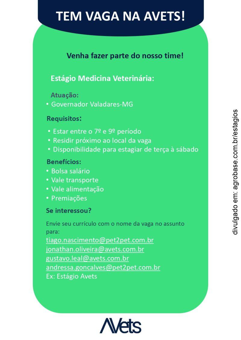 Estágio medicina veterinária – Governador Valadares/MG